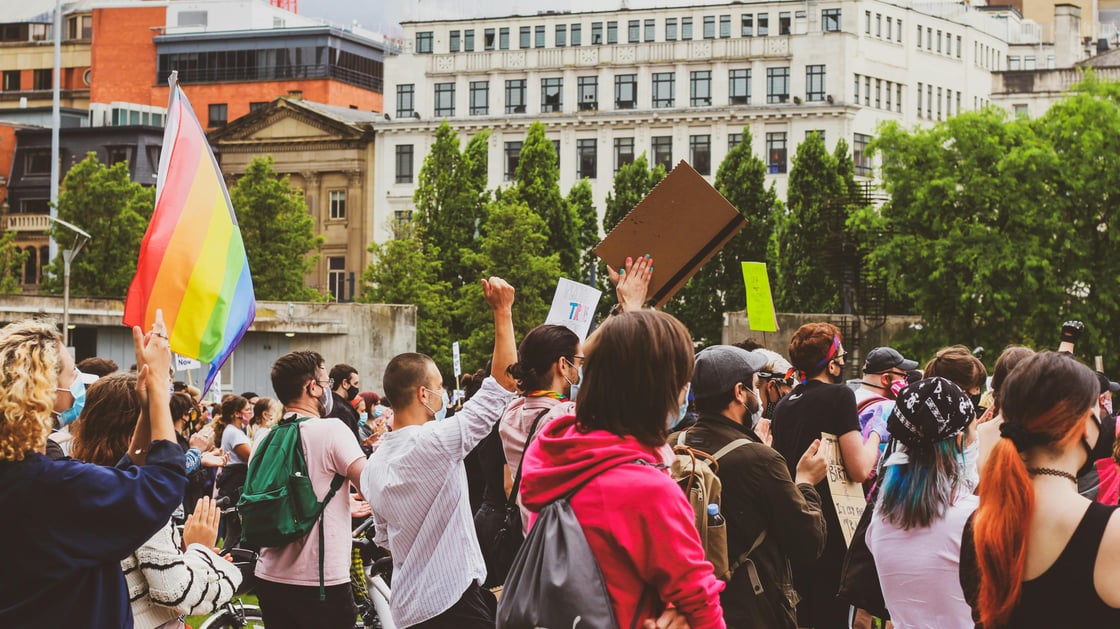 People at a Pride protest